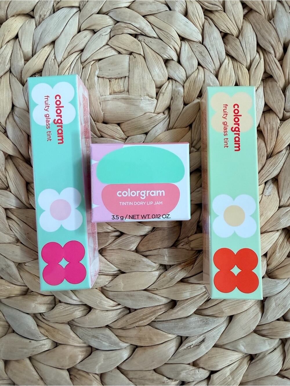 NIB Colorgram Korean Lip Makeup Bundle Fruity Glass Tint + Tintin Dory Lip Jam